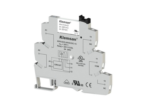 270800 | Klemsan | KPR-SCE-12VAC/DC-1C, Интерфейсное реле, 6A