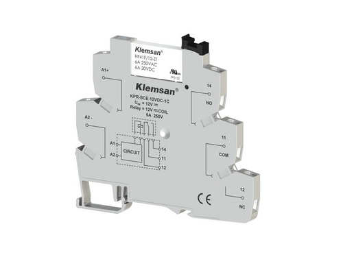 270804 | Klemsan | KPR-SCE-12VDC-1C, Интерфейсное реле, 6A