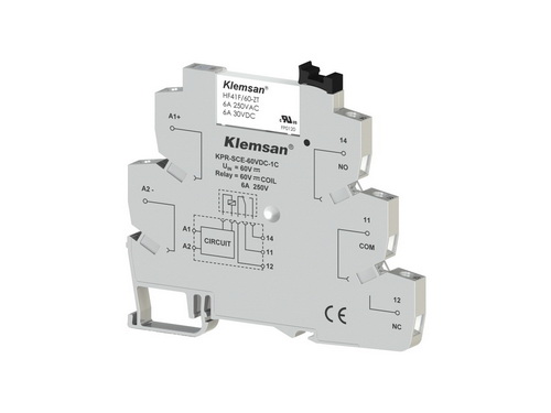 270834 | Klemsan | KPR-SCE-60VDC-1C, Интерфейсное реле, 6A