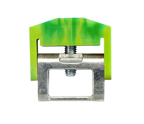 525381 | Klemsan | Шинный зажим для шин 10х3мм, 0,5-4 мм.кв., (желт.-зеленый), IBK4