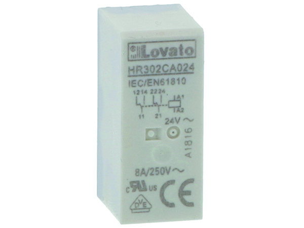 HR301CA230 | Lovato Electric | МИНИАТЮРНОЕ РЕЛЕ 1ПЕРЕКИДНОЙ КОНТАКТ 16A, 230VAC